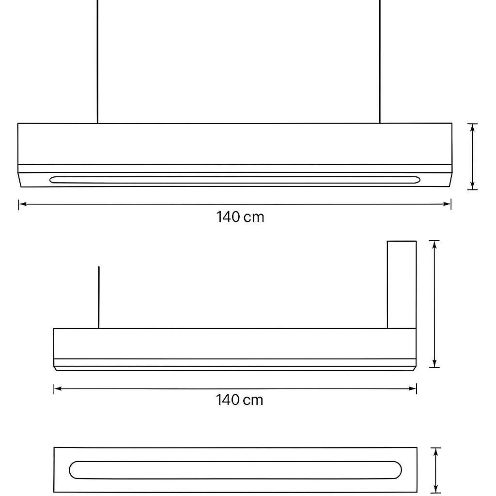Luminária de Teto Pendente Linear 120 cm - Frete Grátis | 3X Sem Juros