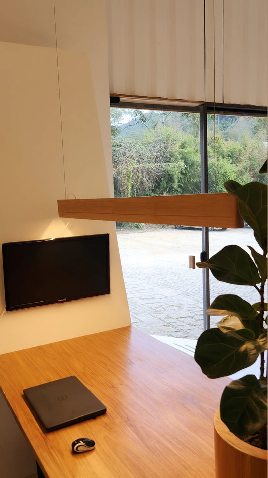 NOVA VERSÃO Luminária de Teto Pendente Linear 140 cm - Frete Grátis | 3X Sem Juros